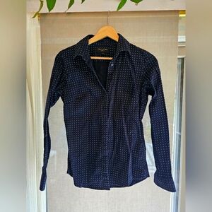 Banana Republic polka dot navy button up